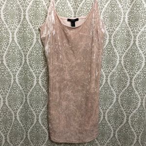 Crushed velvet baby pink babydoll dress